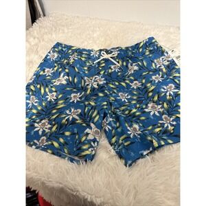 Men's Volcom Size X-large Swim trunks. NWT. Blue tropical floral theme. Hawaiian